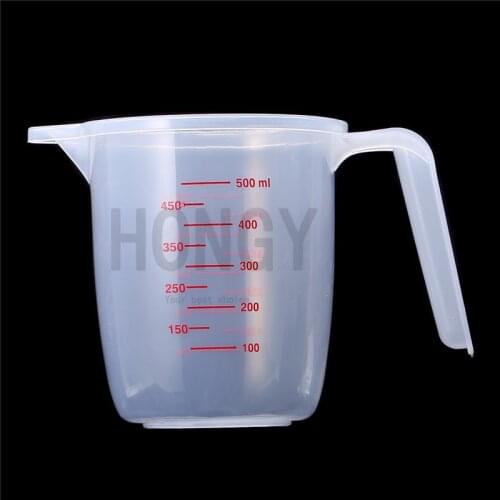 HONGYI 1 piece 250/500ML measuring cup plastic graduated liquid measuring cups cooking baking measuring tool with handle