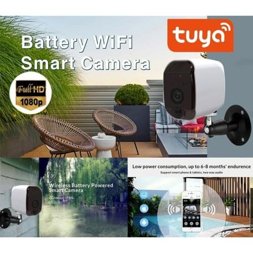 Tuya WiFi Camera Battery Powered 1080P HD Outdoor Wireless Security IP Camera Surveillance Weatherproof PIR Alarm Record Audio