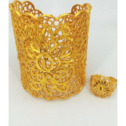 New wholesale 4 pieces of Ethiopian jewelry gold bracelets, dubai girl gold bracelets, African bracelets, womens wedding gifts