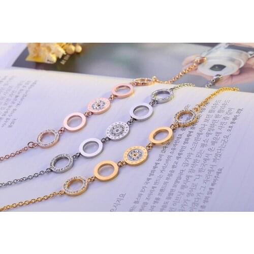 Fashion Stainless Steel Jewelry Circle by Circle Cuff Bracelets Bangles Flower shape Bracelet High Quality Bangle Luxury Gift