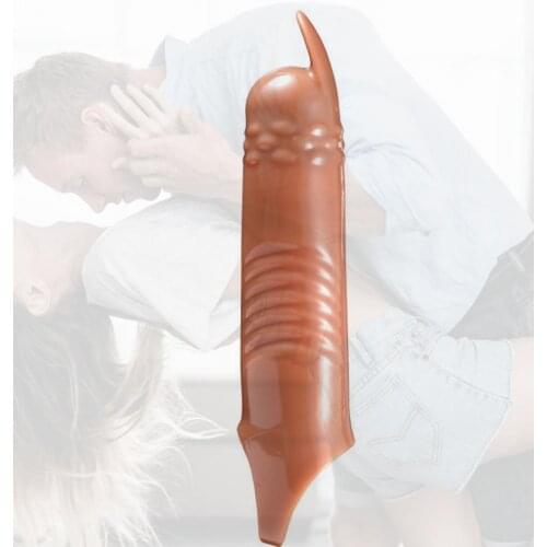 Men Condom Skin-friendly Flirting TPE Adults Massage Toy for Couple