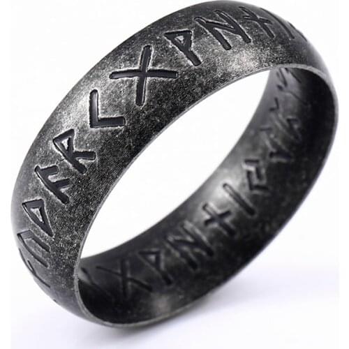 Beier 316L Stainless Steel Fashion Style MEN Double Letter Rune Words Odin Norse Viking Amulet RETRO Rings Jewelry LR-R141