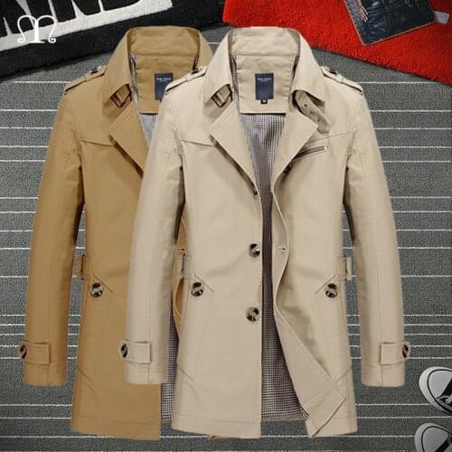 Men Jacket Coats Casual Solid Color Jackets Stand Collar Men Business Jacket Brand Clothing Male Trench Outwear Windbreakers 5XL