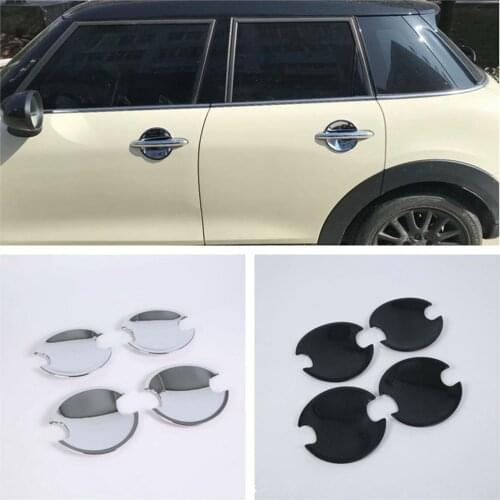 Car Door Handle Wrist Scratch Protector Sticker Carbon Fiber Electroplate For Mini Cooper S One JCW F55 F56 Car Accessories
