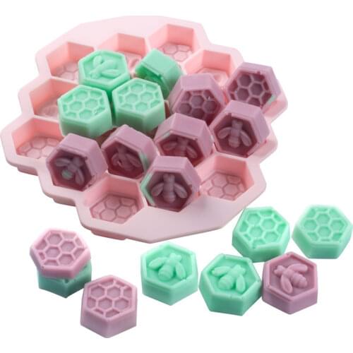 19 Hole Creative DIY Honeycomb Ice Cube Tray Practical Homemade Small Bee Ice Making Tool Whiskey Ice Cube Silicone Mold