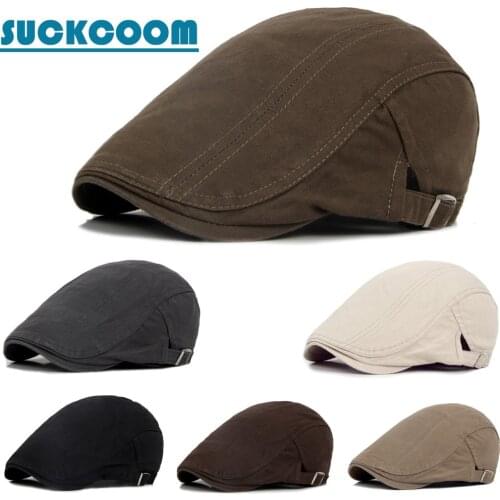 New Fashion Mens Hat Berets Cap Golf Driving Sun Flat Cap Cotton Berets Caps for Men Casual Peaked Hat Visors Casquette Hats