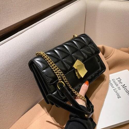 Pure color plaid ladies shoulder bag 2021 new sequins luxury design comfortable shoulder strap party girl casual messenger bag