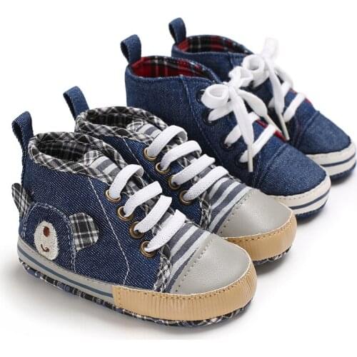 0-1 years old male baby leisure sports spring and autumn canvas baby soft bottom toddler shoes