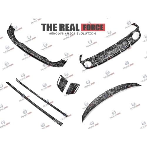 Suitable For 13-16 Audi RS7 TRF Carbon Fiber Full Lip Body Kit - Front Lip Side Skirts Rear Lip Diffuser Vent Spoiler