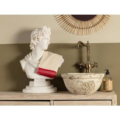 OceanLand Natural Hand Towel 30x45 cm Home Bathroom Cotton Absorbent Soft Colorful Red Blue White Turkey