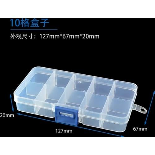 10 Grid can be remov transparent plastic small box kit storage box jewelry jewelry box electronic components parts finishing box