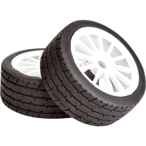 Rc Car Spare Part Hex 17mm On Road Rubber Tires Wheels Rim Sets 2Pcs/Pair For 1/8 Scale GT Cars Model