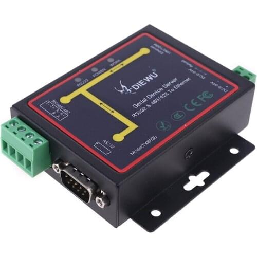 F19E RJ45 to RS232 RS485 Industrial Male Converter TCP/UDP Serial Ethernet Device Server US Plug TXB038