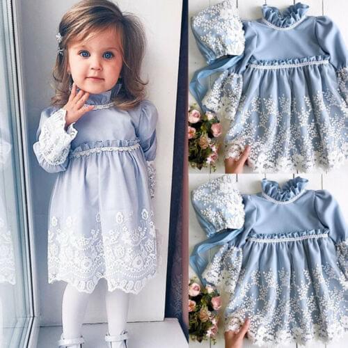 Girl Flower Princess Lace Dress Kid Baby Party Wedding Pageant Gown Formal Dresses 0-5T Baby Clothes