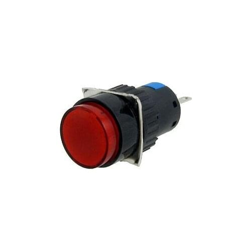 Self Locking AC 220V 3A 1NO 1NC Round Red Pushbutton Switch