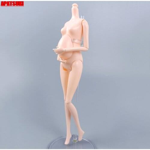 Pregnant Mom Naked Body with Newborn Baby For 11.5" BJD DollHouse Accesssories For Kids Educational DIY Toy 1/6 Jointed Body