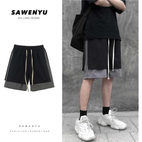 Summer New Cargo Shorts Mens Ins Thin Trendy Student Loose All-Match Cropped Pants Straight Casual Pants
