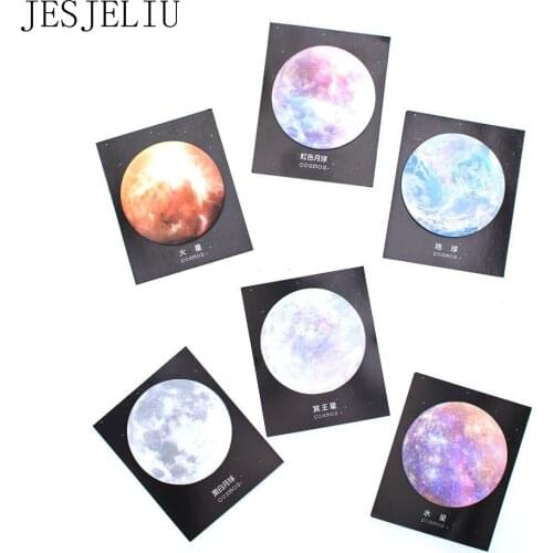 Cute Kawaii Paper Sticky Memo Pad Creative Space Planet Note For Kids Gift Korean Stationery Office School Supplies