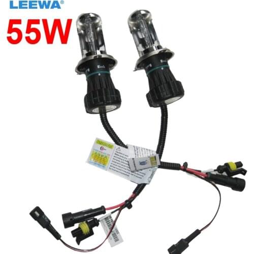 LEEWA 2pcs Car 12v AC 55W HID Bi-Xenon H4/9003 Hi/Lo Beam HID Replacement Bulbs 4300K-12000K #CA2422