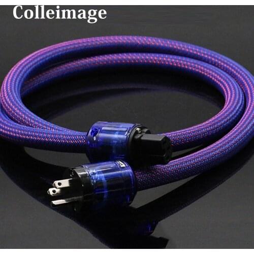 Colleimage 6N Audio Hifi Audio Power Cord EU/US P-037/P-037E Power Plug Socket Connector AMP CD Player Audio Power Cable