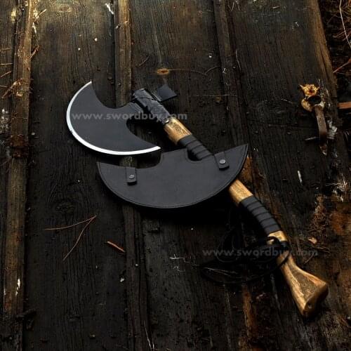 Turgut Alps Axe with Cover from Dirilis Ertugrul Turkish Axe Handmade Axe with Cover Decorative Axe