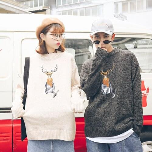 VERSMA High Quality Knitted Black Men Sweater with Deer Jumper Men Korean Style Clothing Men Ugly Christmas Sweater Men Pullover