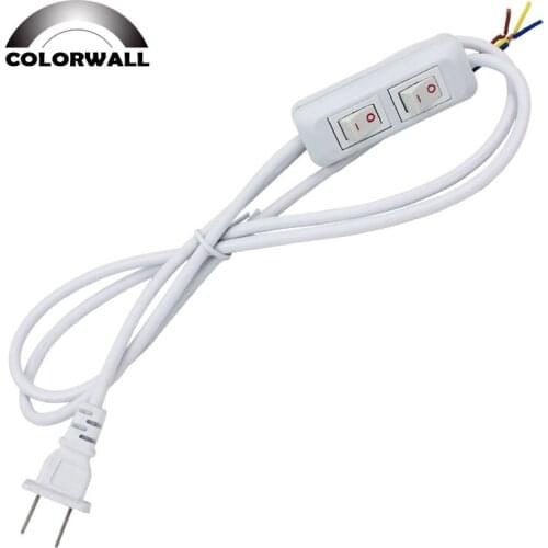 0.75mm2 line Cable 1.4m On Off Power Cord with two Button switch two channel US Plug Light Switching black or white Wire