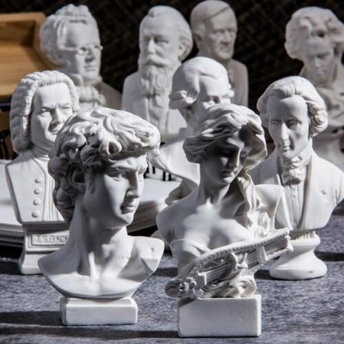 10Pcs/set Arts David Piano Girl Famous Musician Arts Sculpture Home Decor Greek Resin Crafts Drawing Sketch Aesthetic Room