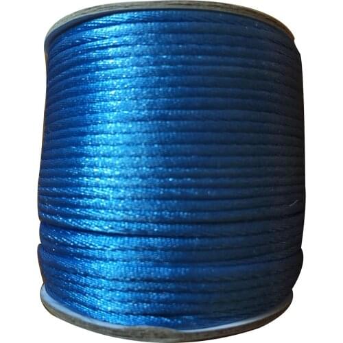2mm Lt Blue Rattail Nylon Cord+60m/roll Jewelry Findings Macrame Rope Bracelet String Beading Cords Accessories