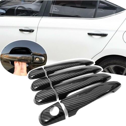 8Pcs/set Carbon Fiber Style Car Exterior Door Handle Cover Trim For Toyota Camry Highlander Sienna Tacoma 4Runner Lexus GS GX RX