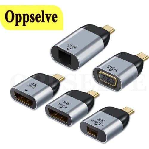 Type-C To HDMI-compatible Vga DP RJ45 Mini DP HD Video Adapter For Samsung S20 S10 Huawei P340 30 Leptop USB C Type C Converter