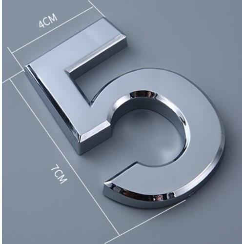 7cm Address Number Door Letters 3D Digits Numeral Plate Plaque Sign Sticker for Door Family Hotel Apartment Home Street