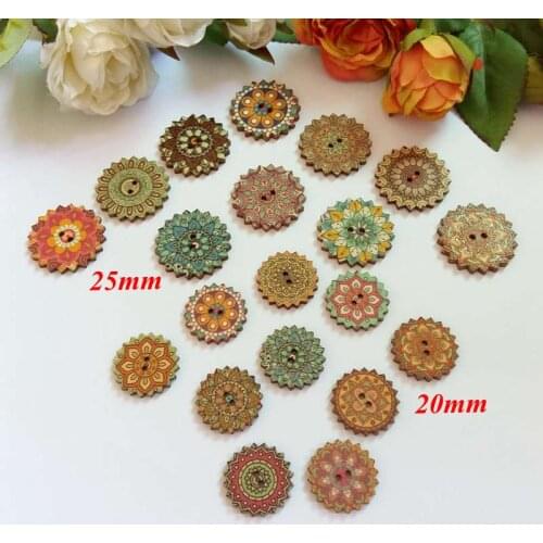 120pcs/lot sewing scrapbooking 20MM/25mm wooden buttons mix garment accessories Crafts Accessories botoes para artesanato