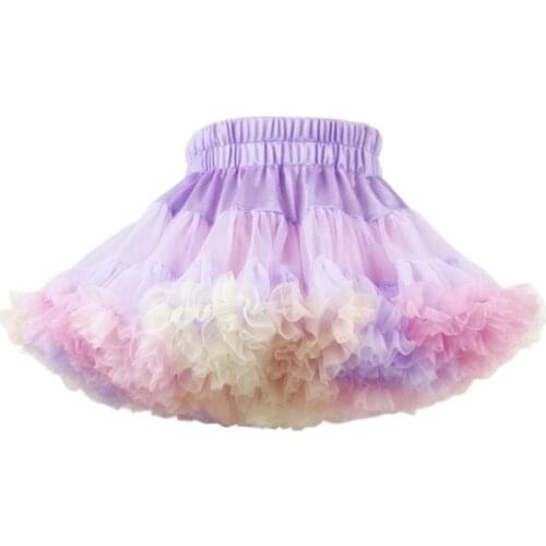 Double Wear Skirts 1-7Yrst Children Girls Mesh Lace Tutu Skirts Girls Birthday Party Princess Ball Gown Skirts