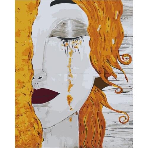 Gustav Klimt Tear Girl Painting by Numbers Wall Art Draw on Canvas Diy Oil Paintings Handpainted Painting by Numbers Home Decor