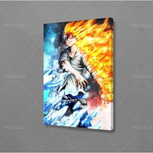 HD Prints Pictures Home Blue Yellow Fire Man Decor Paintings Canvas Modular Japan Anime Poster For Bedroom Wall Art Framework