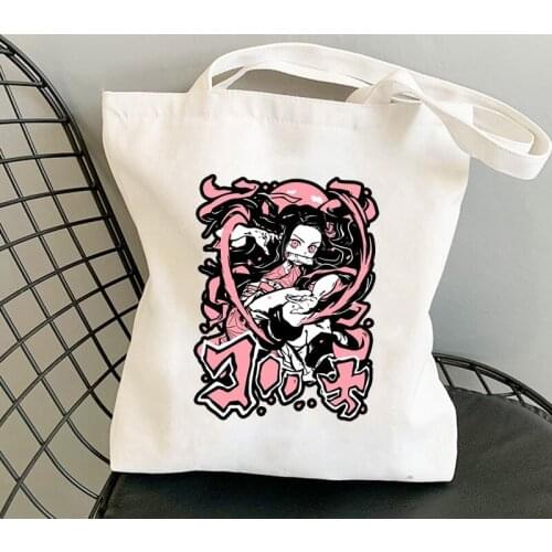 Canvas Corduroy Shoulder Shopping Bags Female Y2k Anime Print Women Shopper Daily Handbag Storage Reusable Foldable Totes Bags