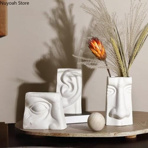 Nordic Face Ceramic Vase Living Room Flower Arrangement Decoration Table Decoration Home Dried Flower Flower Countertop Vase
