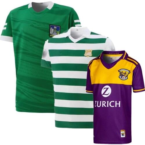 Limerick GAA Kids Commemoration Jersey 2021 2022 Wexford 2 Stripe Home Jersey children shirt Custom name and number