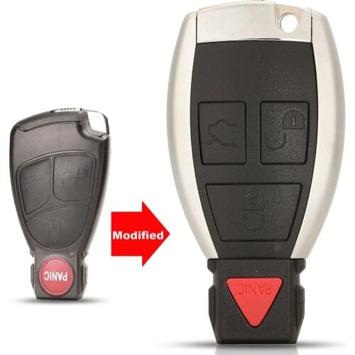 Jingyuqin Modified Car Key Shell Case Cover For Mercedes Benz B C E ML S CLK CL Replacement Smart Car Key Shell 4 Buttons