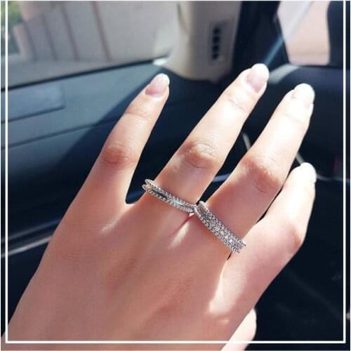 Fashion Female Jewelry 925 Sterling Silver Princess Square Cut AAA Zircon Promise Love Finger Rings set for Women bijoux