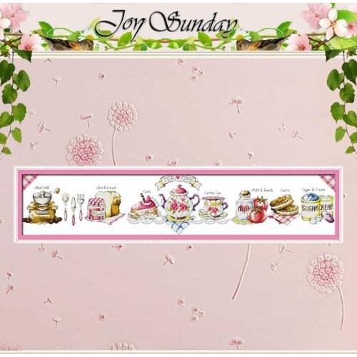 Tea-time Patterns Counted Cross Stitch 11CT 14CT Cross Stitch Set Wholesale Cartoon Cross-stitch Kit Embroidery Needlework