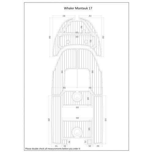 Boston Whaler Montauk 17 Swim Platform and Cockpit Boat EVA Faux Teak Deck Floor Pad