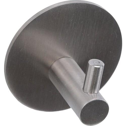 Free Punch Hook Viscose Stainless Steel Slanted Round Hook Bathroom Kitchen Wall Holder For Robe Coat Towel