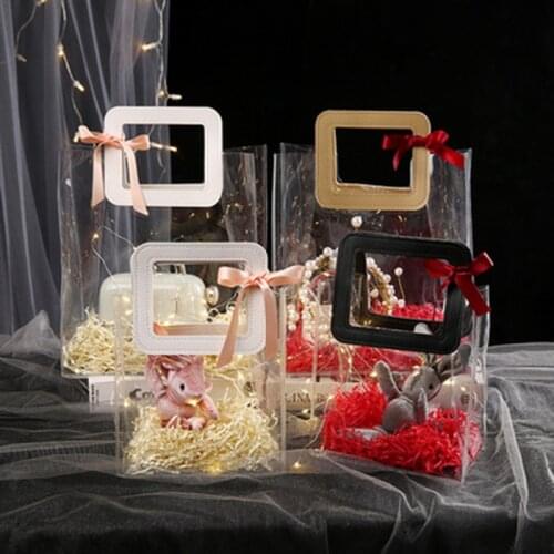 New Transparent PVC Packaging Gift Bag Candy Box With Handle Gifts For Guests Wedding Birthday Baby Shower Party Favors Supplies