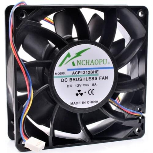 Brand new original ANCHAOPU ACP1212BHE 12cm 12038 120mm 120x120x38mm DC12V 5A Ant S7 S9 chassis powerful cooling fan