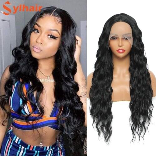 Sylhair 30 inch Wavy Lace Wigs Wave Hair Ombre 30 Inch Lace Front Wigs for Women Daily Wear