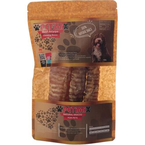 Petimix Beef Airpipe Chewing Bones Dog Treat Naturel Snacks for Pets Dental Care 100g