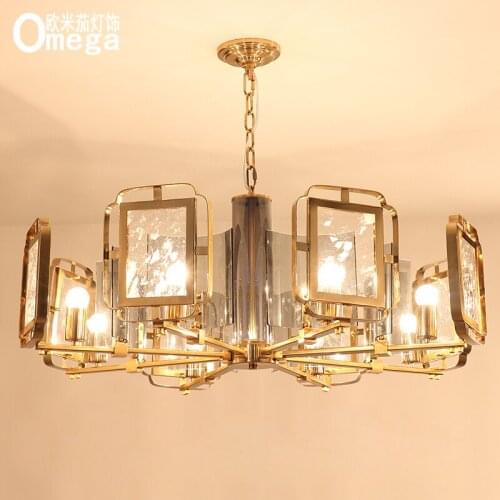 Postmodern creative light luxury glass chandelier living room dining room villa study bedroom porch chandelier exhibition