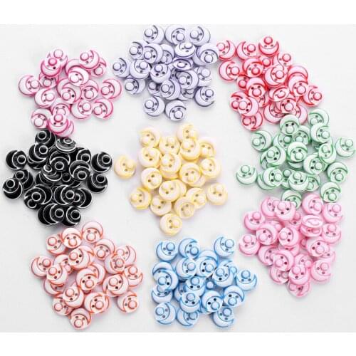 24PCS/bag Colorful Moon and Sun Pattern Two Holes Resin Button DIY Apparel Sewing Accessories Shirt Decor Button Diameter 1.25cm